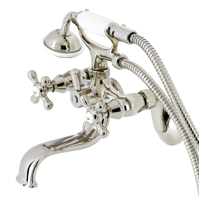 Kingston Brass Kingston 3 Wall Mounted Clawfoot Tub Faucet with Hand